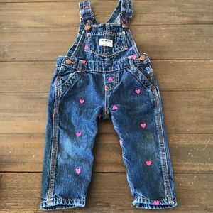 Heart print overalls
